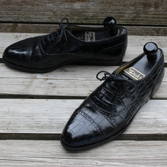 Vintage Cole Haan Black Genuine Alligator Cap Toe Oxford, Men's 7.5 M, EUC - Picture 13 of 13